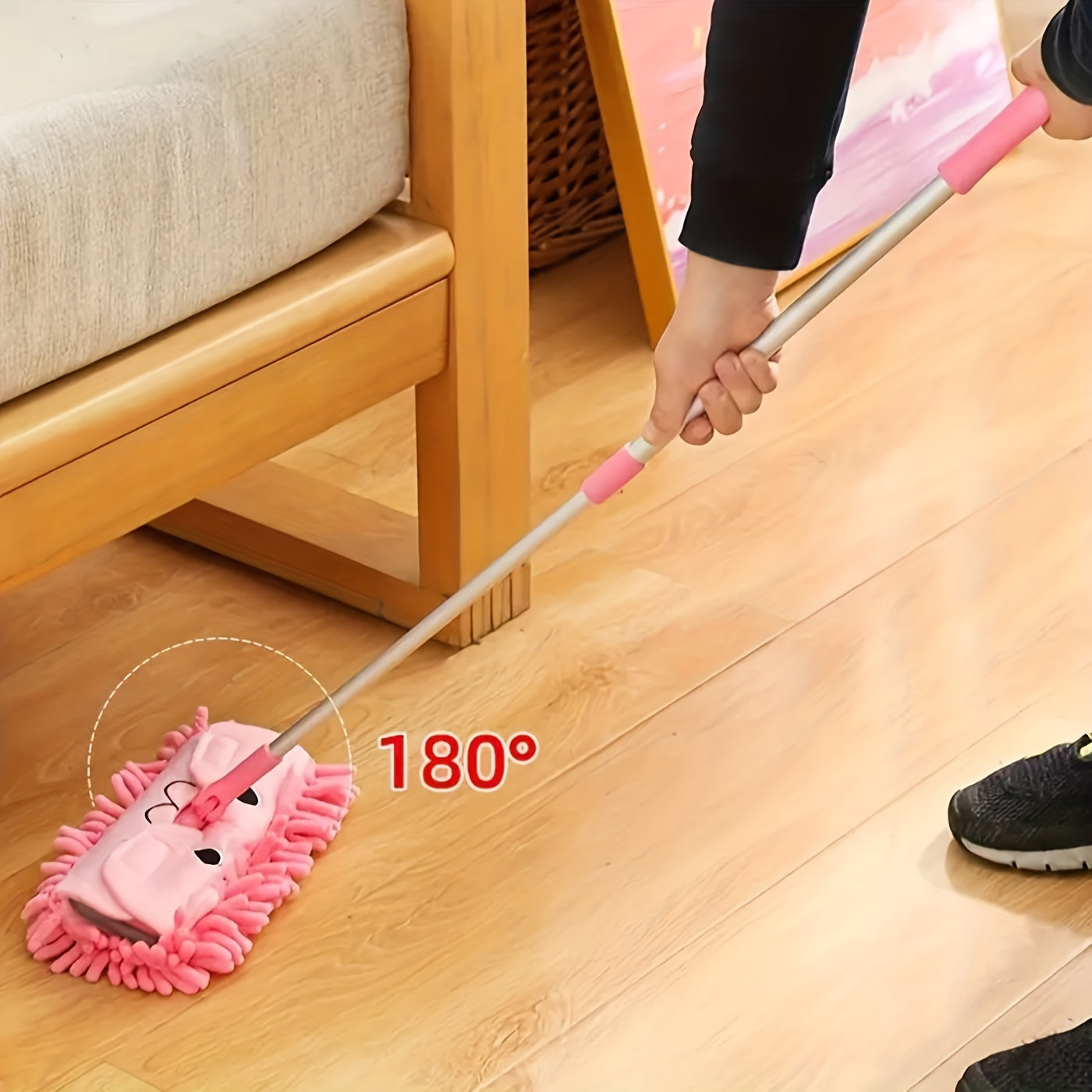 1 Piece of Cute Cartoon Mini Mop Toy for Floor Mopping, Portable and Suitable for Wet and Dry Use in Home, School, or Office Cleaning - Back to School Essential Cleaning Tool