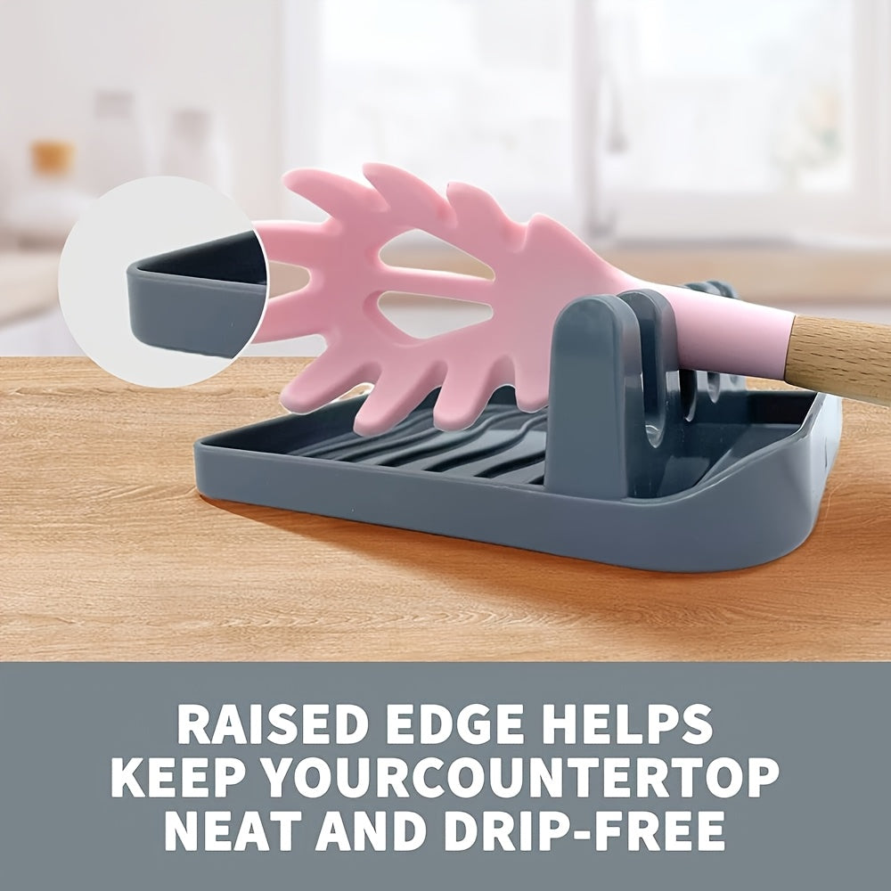 Kitchen Organizer Set includes a sturdy plastic spatula and utensil holder. Easily wall-mounted without the need for drilling, this space-saving design provides convenient storage for your kitchen essentials.