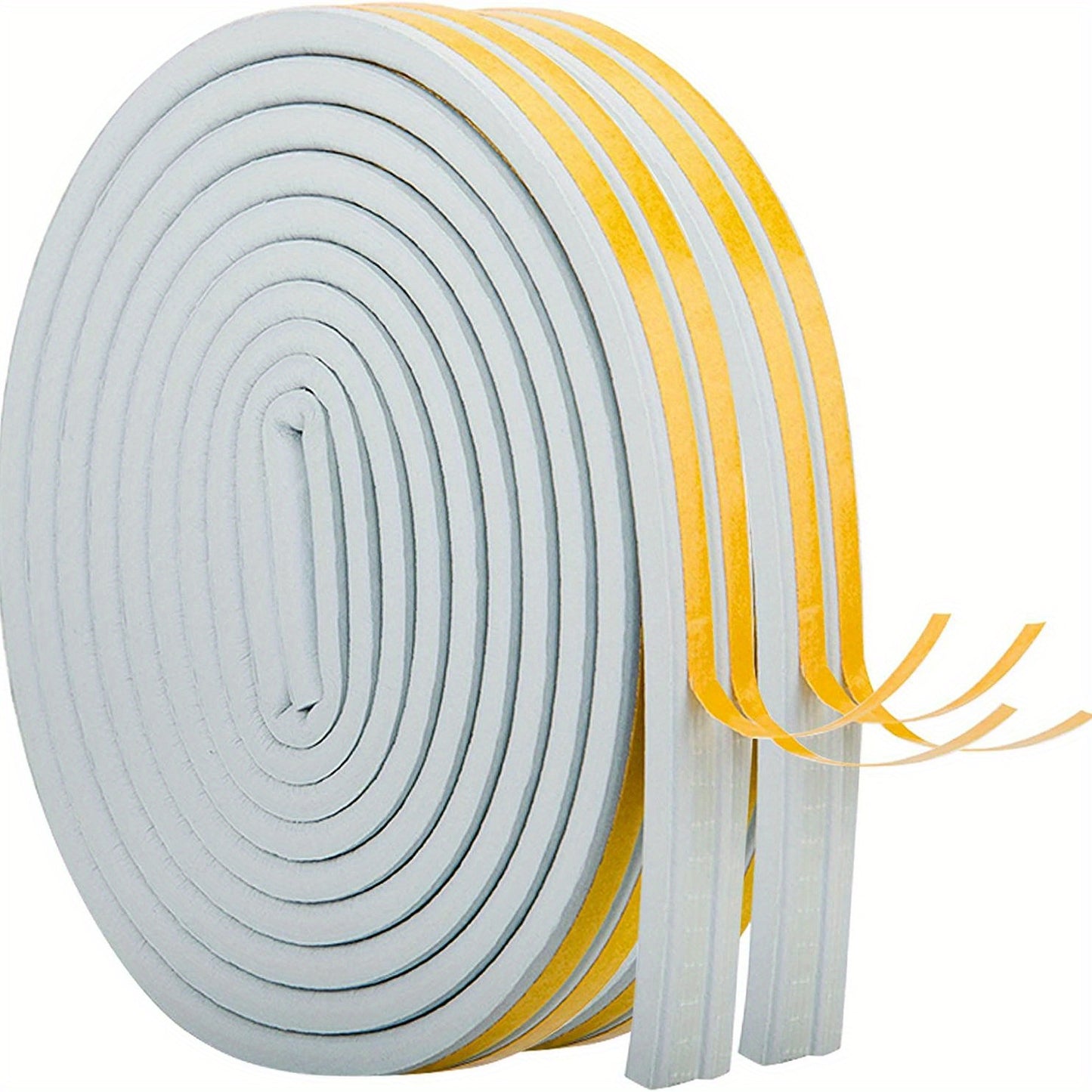 10.06m JABUKOSU Rubber Weather Stripping for Doors and Windows, Self-Adhesive Insulation Seal Strip, Fire Rated 90 Minutes, Weatherproofing with Collision Avoidance