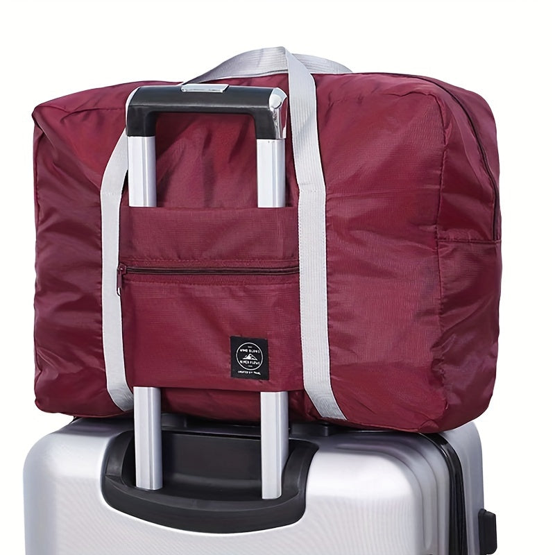 Travel bag for business trips, hand washable, durable fabric, lake blue, portable and folding.