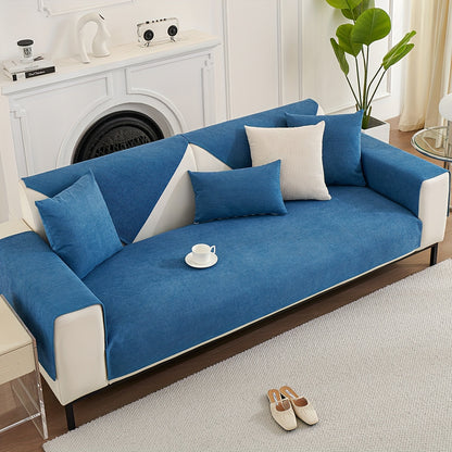 Anti-splash, all-season velvet sofa cushion with anti-cat scratch, pet-friendly, anti-slip, and dustproof features.