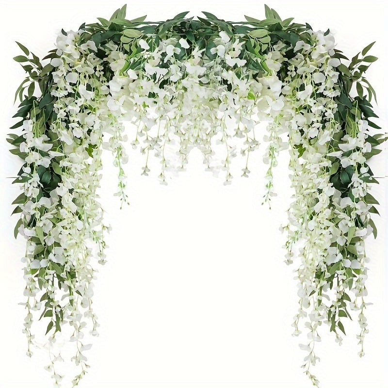 3 pieces of 173.74cm artificial wisteria garlands for home and outdoor wedding decor.