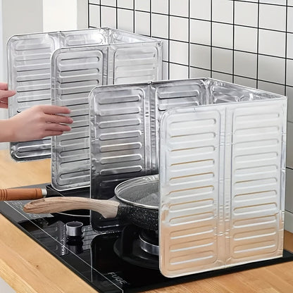 Choose from a single piece, two-piece set, or three-piece set of Foldable Kitchen Greaseproof Aluminum Spacers. These spacers provide a heat shield and are grease resistant, but should not come into direct contact with food. They are easy to clean