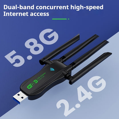 1pc Vszapower Dual-Band WiFi USB Adapter with 1300M High-Speed Internet, 5.8G/2.4G Concurrent, Plug and Play, ABS Material, Wi-Fi Enabled, USB Powered, Operating Voltage ≤36V, Adapter Type.