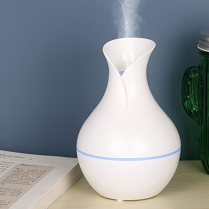 Portable USB-powered humidifier and air purifier suitable for home, office, and travel. Features a cold mist function and acts as an air freshener.