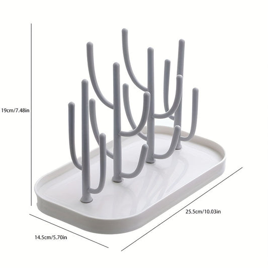 Versatile Cactus Bottle Drying Rack with Detachable Water Cup Drainage System