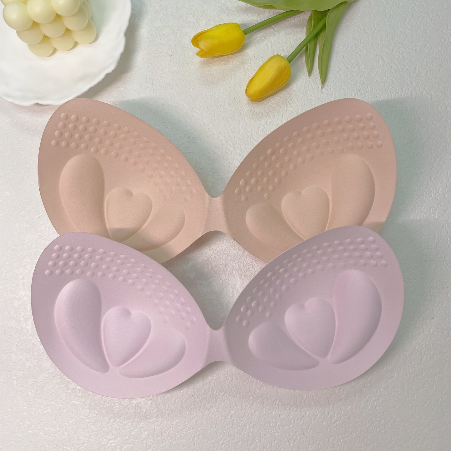 Reusable solid bra insert pads for enhancing chest, invisible and anti-convex. Ideal for women's lingerie and underwear.