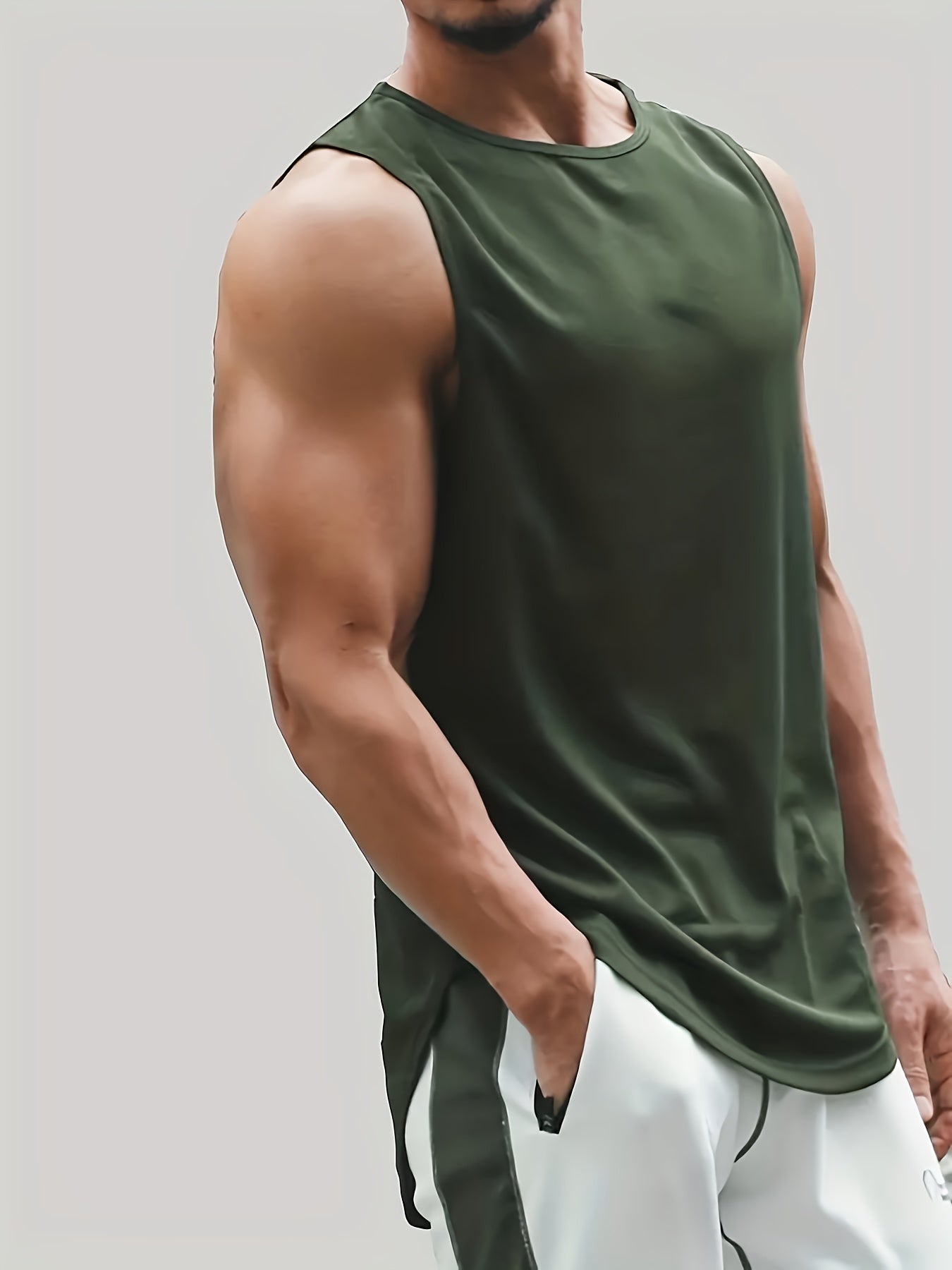 Men's quick-dry, moisture-wicking tank tops for gym, bodybuilding, and sports activities. Great for workouts and playing basketball.