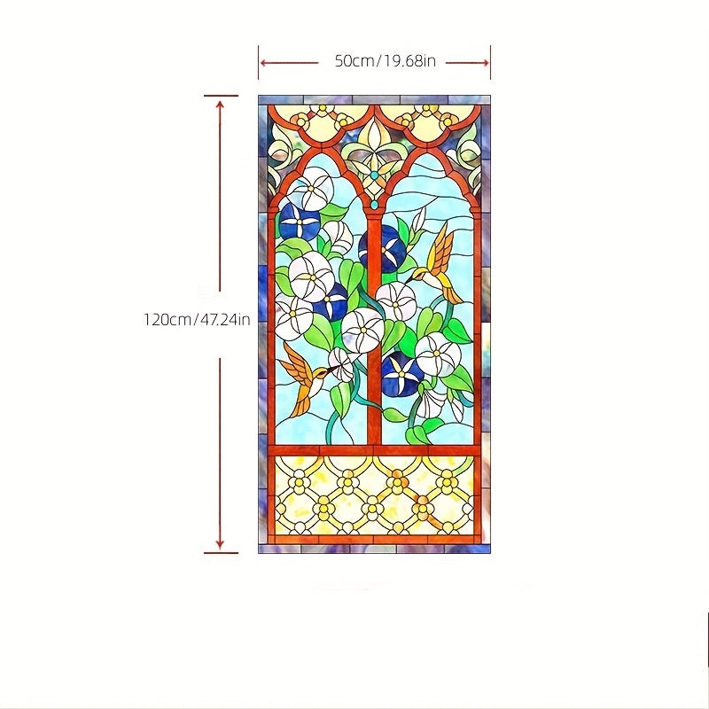 European retro stained glass window stickers for privacy and decoration in various rooms.