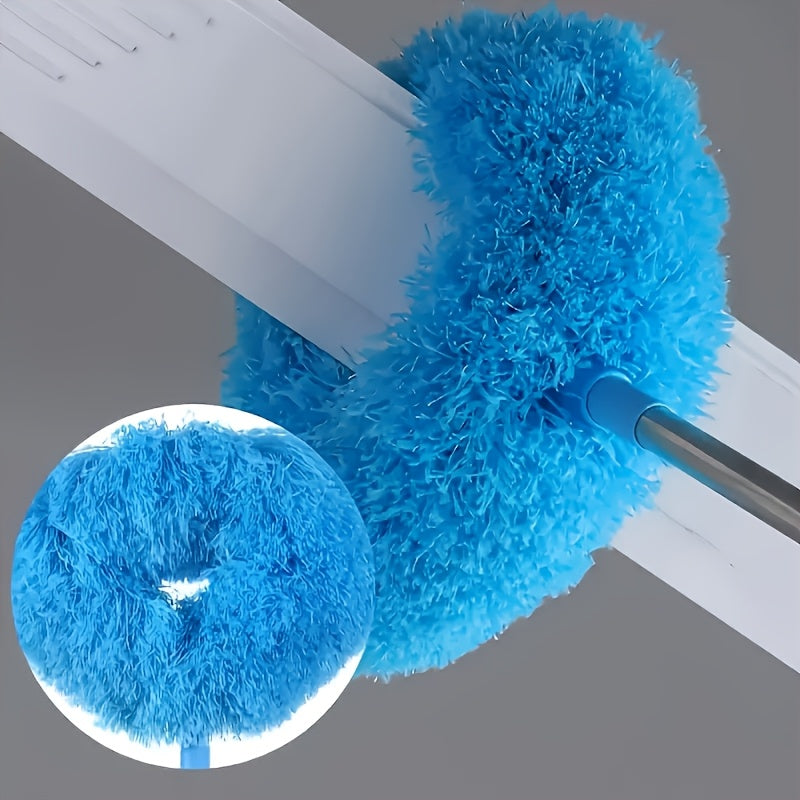 Get the 1pc Extendable Microfiber Ceiling Fan Duster with Locking Buckle! It's reusable, machine washable, and easy to clean with a removable head. Perfect for RV & home use in the living room, bedroom, bathroom, and kitchen. No electricity or battery