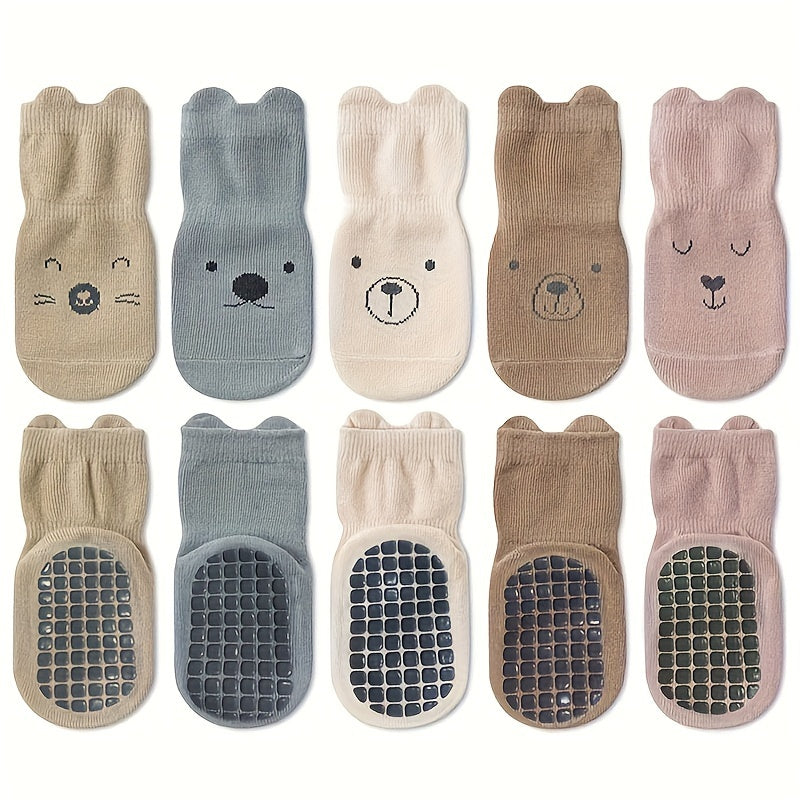 5 pairs of children's anti-slip socks for toddlers