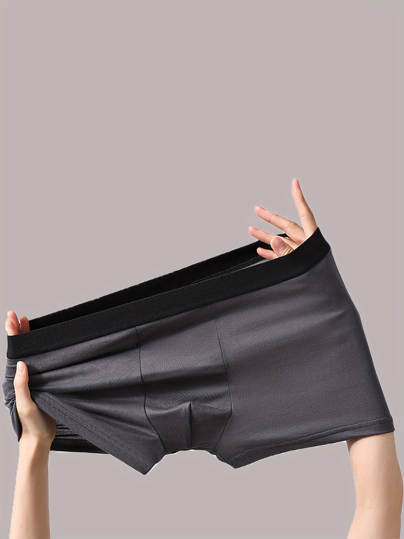 10pcs random print set of men's elastic flat-crotch underpants, soft, comfortable, and breathable.