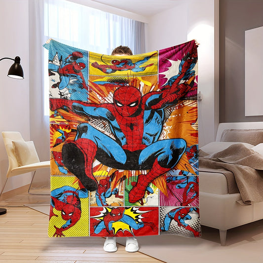 Versatile and Soft Spider-Man Hero Tribute Blanket - Ideal for All Seasons, Perfect for Bed, Couch, or Travel | Modern Print Design