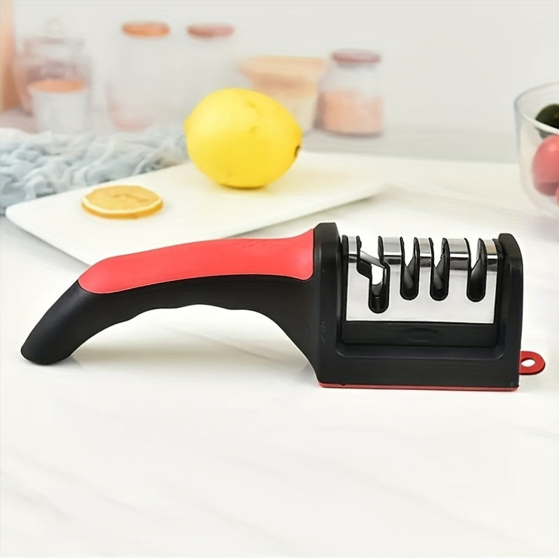 Introducing the Quick Recovery Blade Professional Knife Sharpener - a versatile home sharpening tool designed with safety in mind. This 4-level sharpener features diamond and ceramic rods, providing a four-stage sharpening process. A must-have tool for