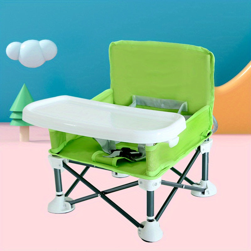 Child's Folding Dining Chair with Detachable Tray, Portable Design for Home Meals and Picnics, Perfect Easter Gift