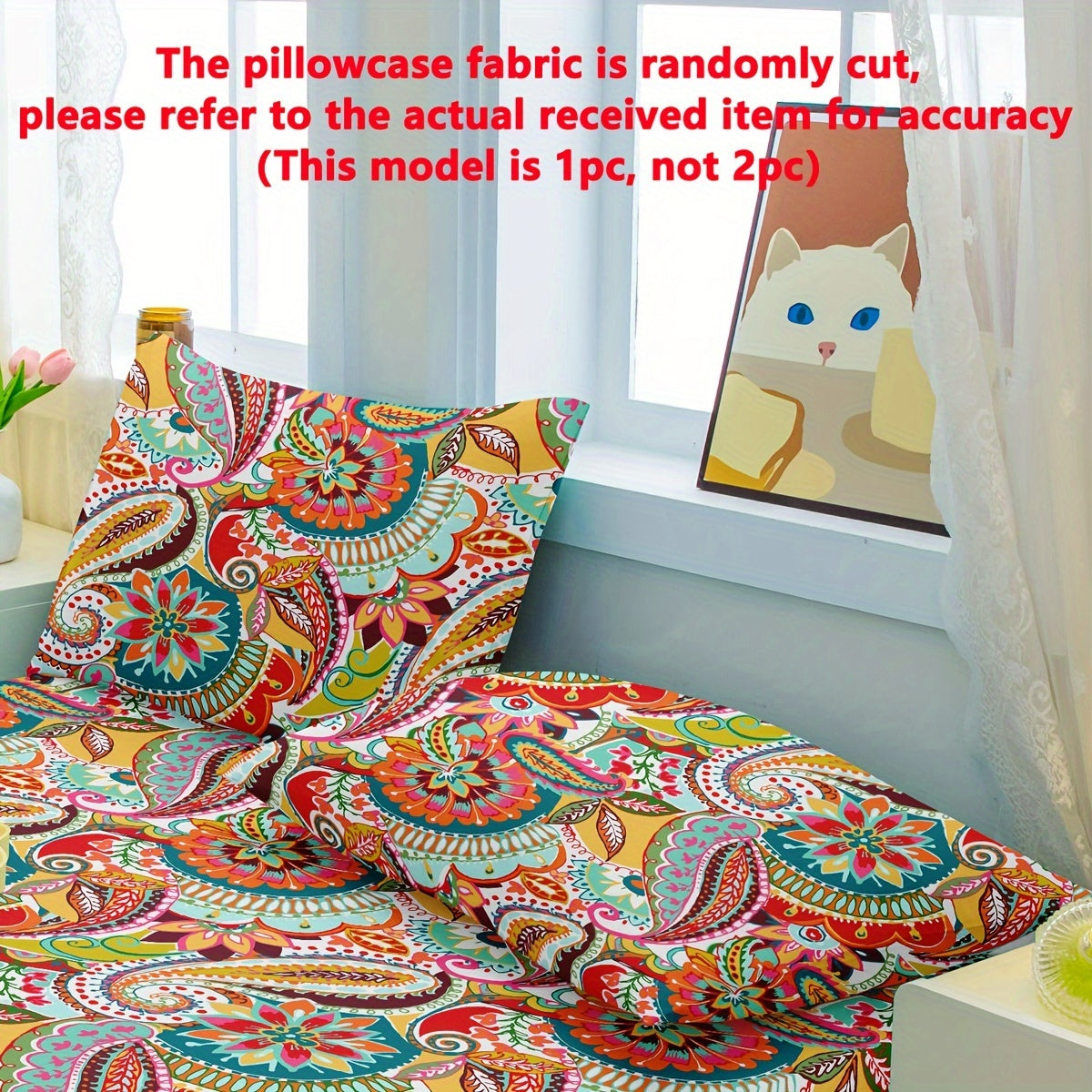 Soft pillowcase with pocket closure for bedroom, featuring a simple modern bohemian pattern printed on fleece fabric.