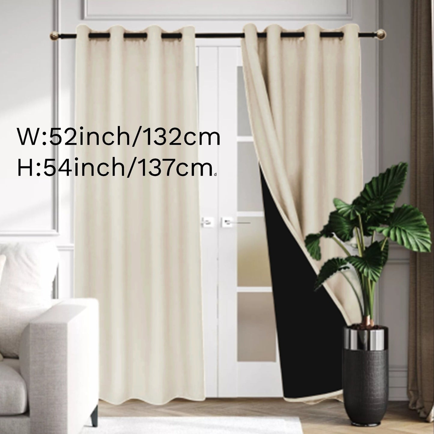 Classic Thermal Insulated Blackout Drapery Panel with Grommet Top - Made from 100% Plain Weave Polyester Fabric, Perfect for Bedroom and Various Rooms. Hand-Washable for Privacy and Energy Efficiency.