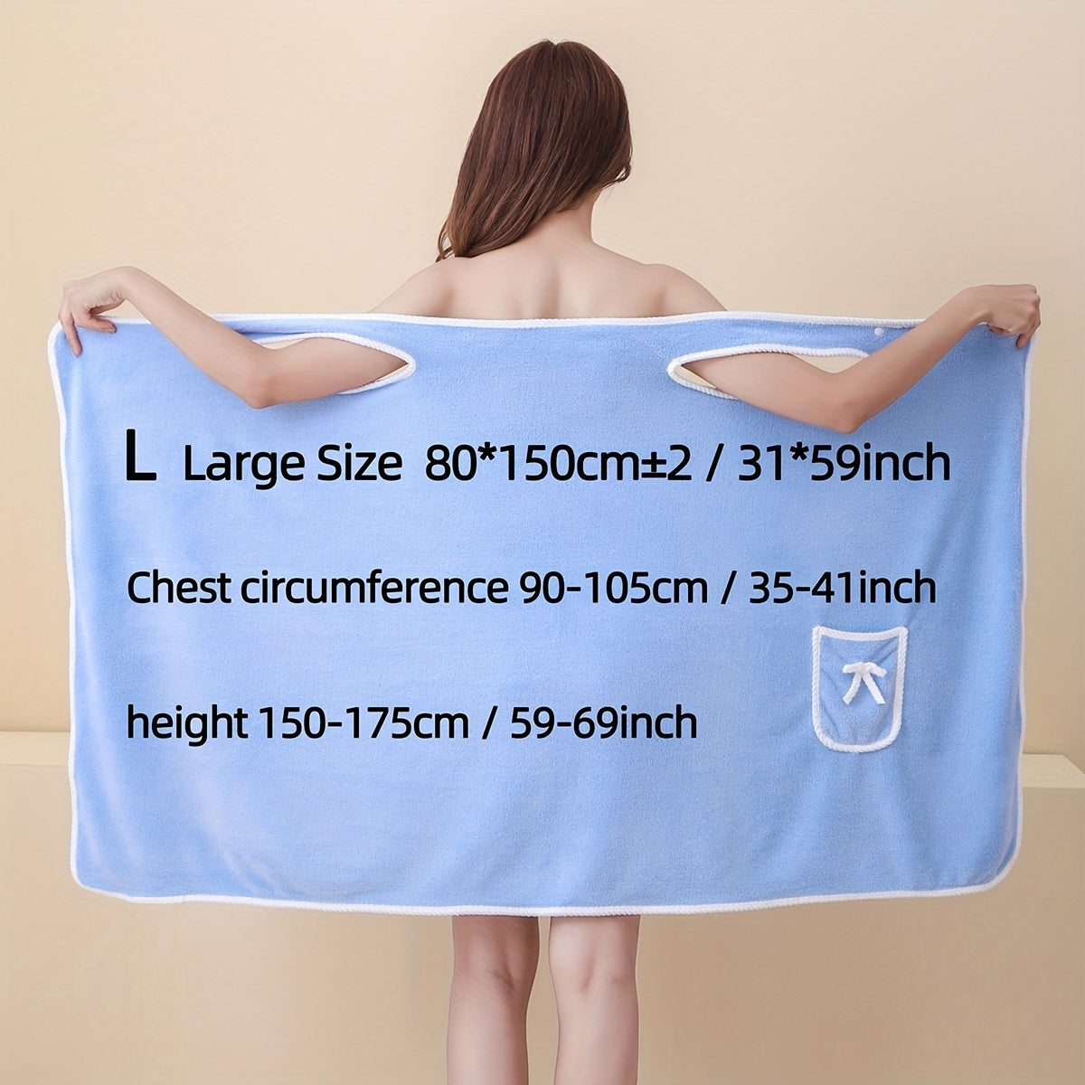 1pc Women's Wearable Bath Towel with Pocket, Comfortable & Absorbent, Versatile & Adjustable, Bathroom and Home Essentials