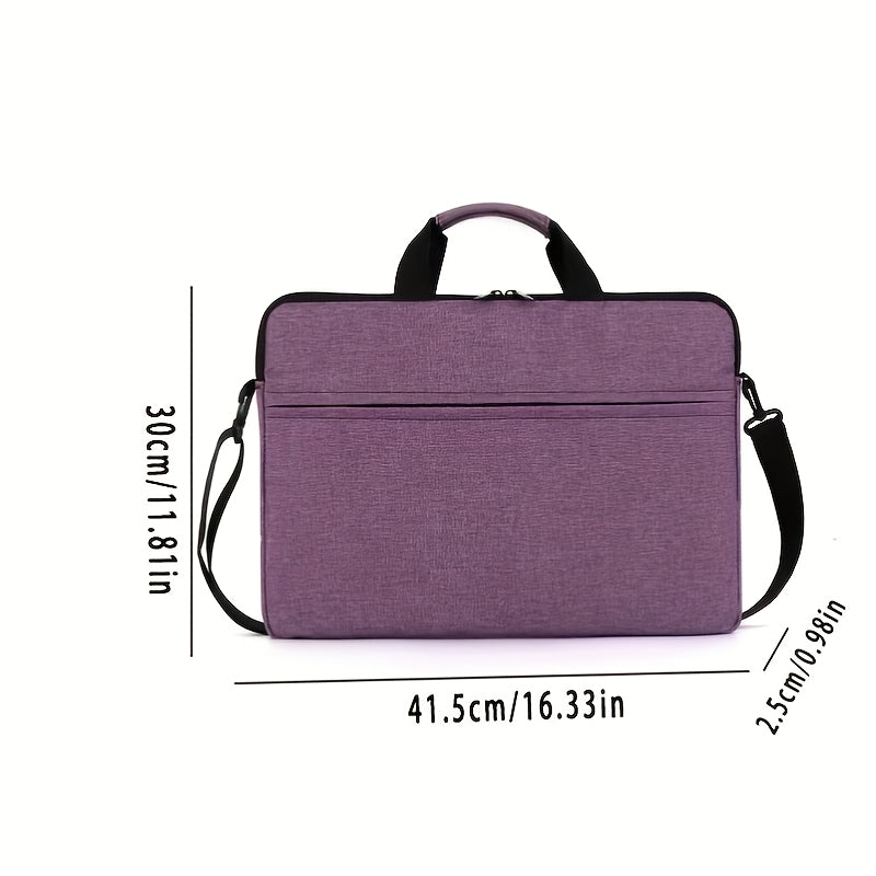 Waterproof laptop messenger bag for men and women, expandable and TSA-compliant. Ideal for office and school use. Purple color, durable and casual.