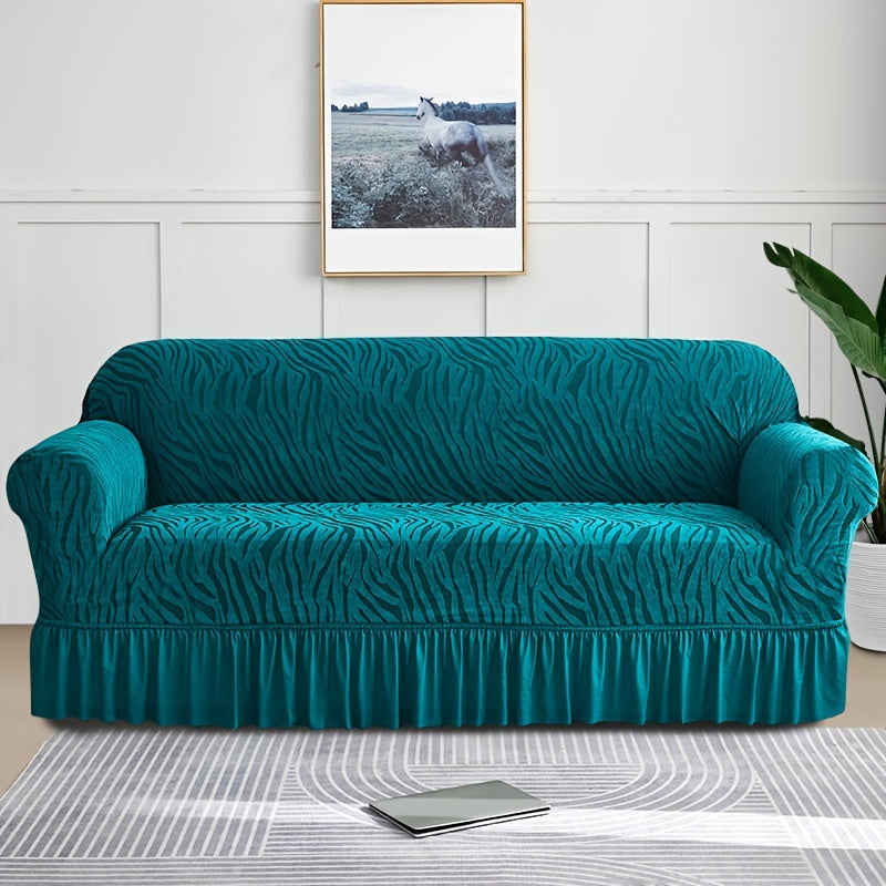 Sofa slipcover with skirt, non-slip dustproof cover for all seasons, ideal for protecting furniture in any room.