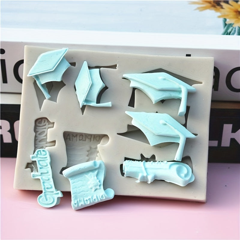 Create your own graduation-themed chocolates with this 1-piece 3D silicone mold. Ideal for DIY cake decorating and baking, this mold is perfect for making fondant and candy. A must-have kitchen gadget for home bakers.