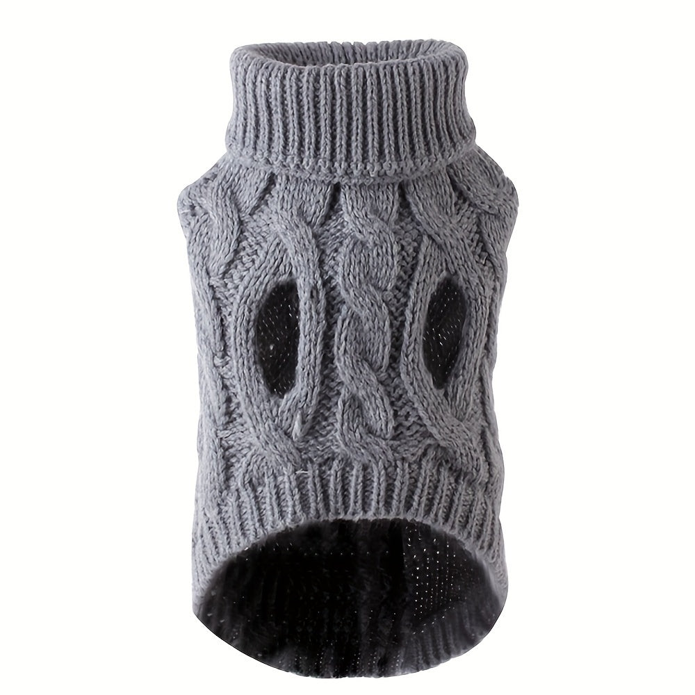 Soft pet sweater for cats and dogs, perfect for small to medium breeds, can be machine washed.