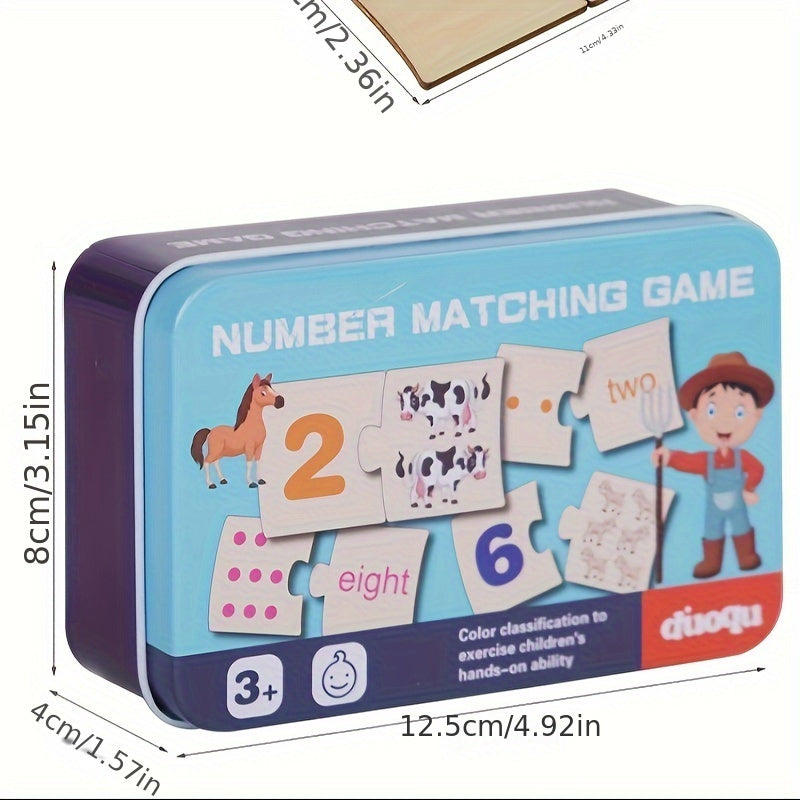 Vibrant Wooden Number Matching Puzzle for Early Learning