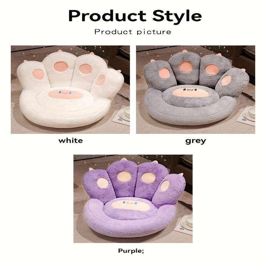 Soft and cozy cat paw floor cushion with detachable sheep plush, ideal for gamer chair and leisure lazy time.