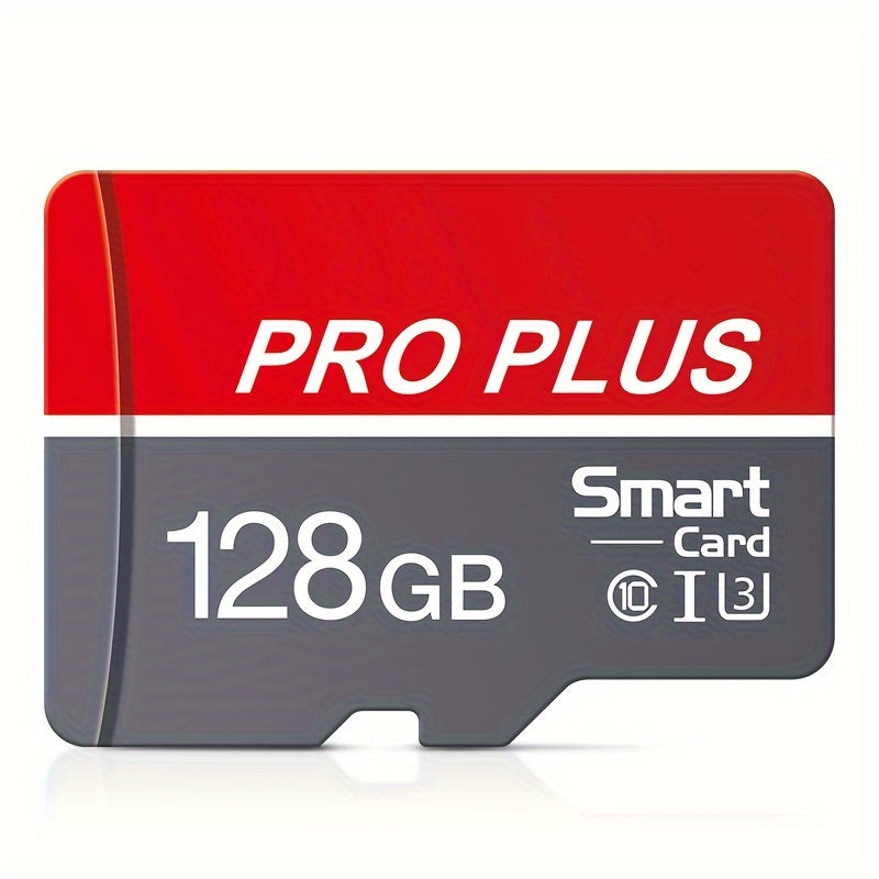 High-speed Class 10 U3 Microdrive Pro Plus Memory Card in red and gray, available in sizes 4GB to 256GB, offers reliable performance for smartphones, tablets, and more.