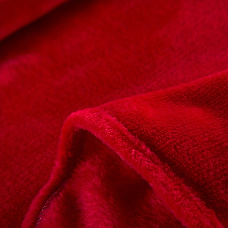 Soft and warm, this thick red flannel blanket is perfect for snuggling up on the couch, sofa, office, bed, camping, or while traveling. It makes a versatile gift for all seasons.