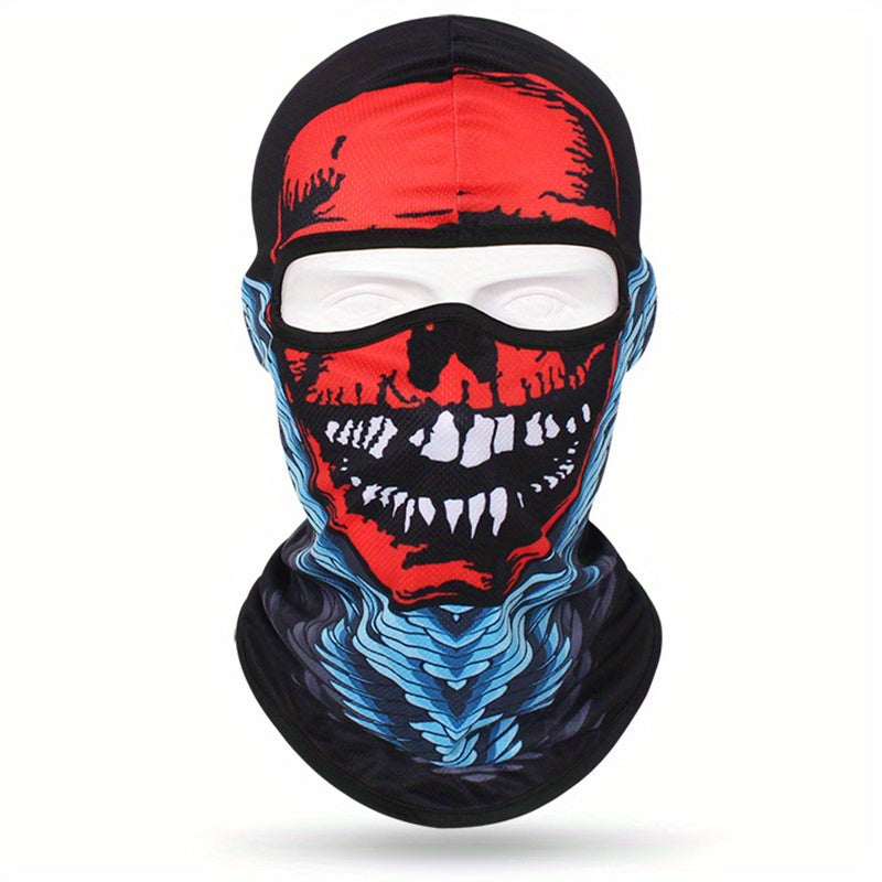 Full Face 3D Anime Skull Balaclava Ski Mask for Hip Hop Style, Suitable for both Men and Women, Perfect for Cycling, Motorcycle Riding, Skiing and Outdoor Sports