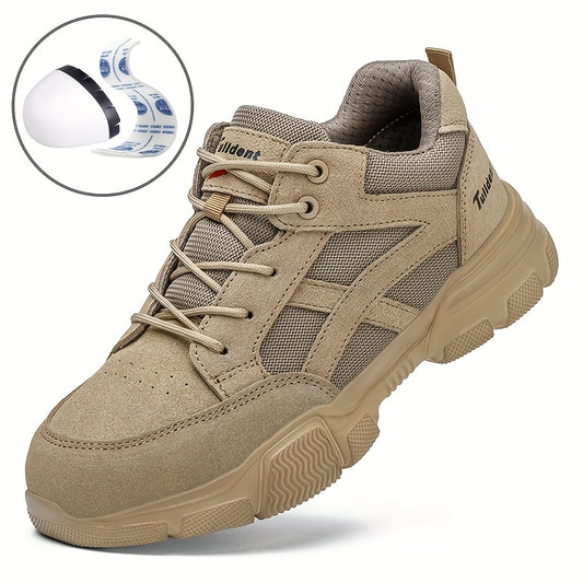 Men's insulated electrician footwear with steel cap, breathable, and resistant sole.