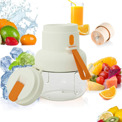 The RZSYZH Portable Juicer Cup is equipped with a 12-Blade System and is USB Rechargeable. It is compact and versatile, perfect for extracting fresh juice on-the-go. The juicer cup features a handle and dual-chamber design, making it ideal for outdoor