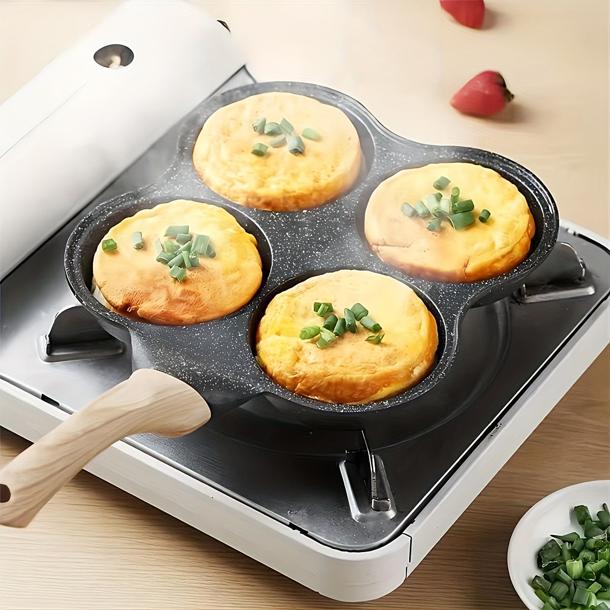 Nonstick Egg Frying Pan - Perfect for Cooking Fried Eggs, Burgers, and Breakfast Pancakes with its 4-Cup Design