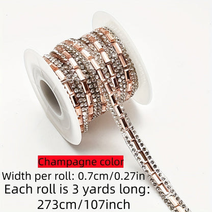 Decorate in style with this versatile Self-Adhesive Rhinestone Trim Strip! Measuring 0.7cm wide, this crystal ribbon applique is perfect for adding a touch of glamour to your DIY fashion projects, shoes, car decor, and festive embellishments.