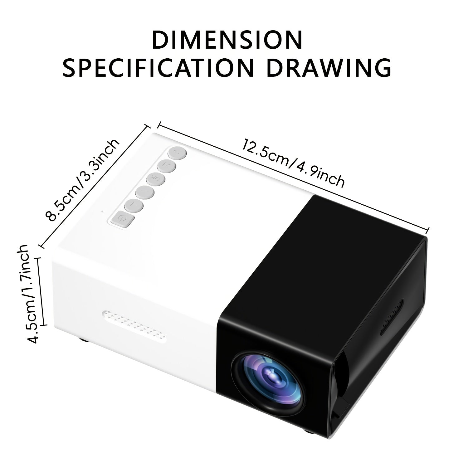 2025 Upgraded High-Def Mini Projector for Camera/Android/Windows laptops with Remote Control, Home Entertainment, Valentine's Day/Holiday Gifts