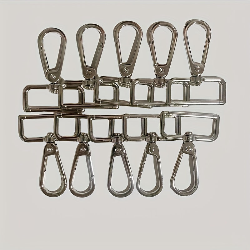 A set of 10 Gold-Tone Spring Hooks measuring 1.2" in length, featuring Thick Pads and 360° Rotation. Ideal for use with Handbag Straps and Jewelry Clasps.