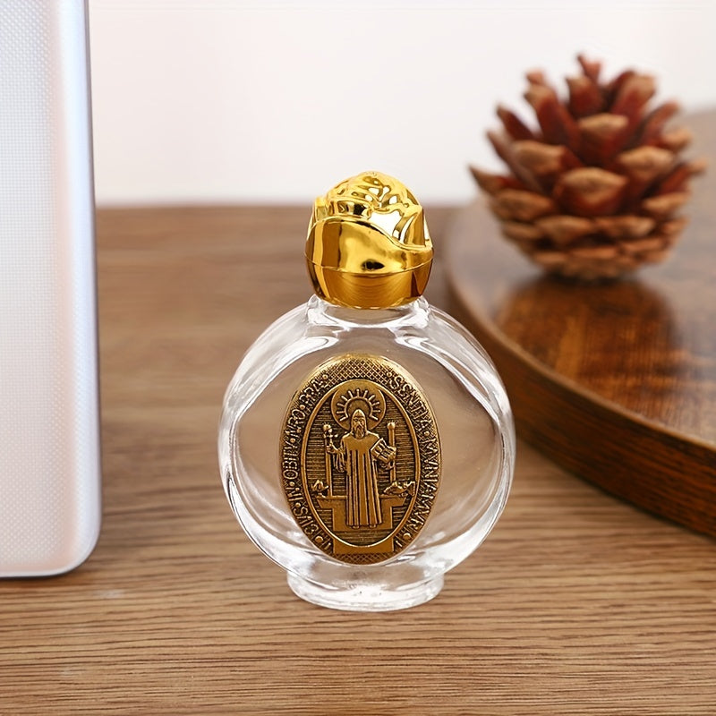 1 piece Zinc Alloy Prayer Bottle with 15ml Virgin Mary for Church Decorations