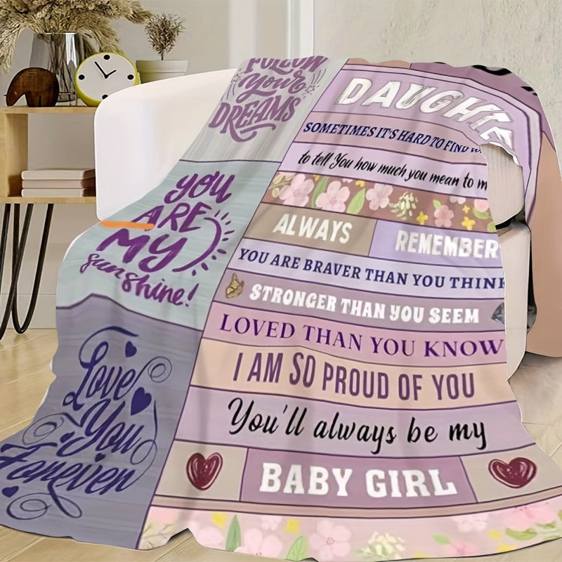 Soft and lightweight autumn and winter blanket for daughters, teenagers, and girls. High-definition printed flannel blanket as a gift - 1pc envelope style.