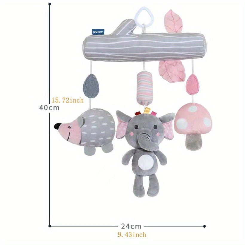 Soft Plush Animal Rattle Toy - Perfect for Bedside, Stroller, and Car Seats - Features Fun Sounds for Learning and Travel Entertainment