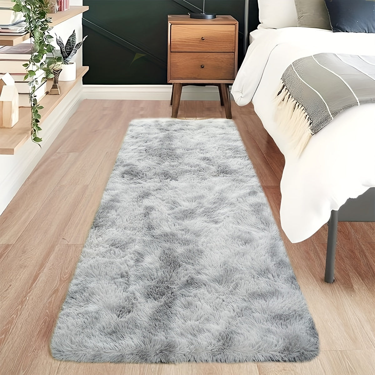 Soft fluffy shag area rug for living room, shaggy floor carpet for bedroom. Cute luxury non-slip machine washable carpet, perfect for home decor.