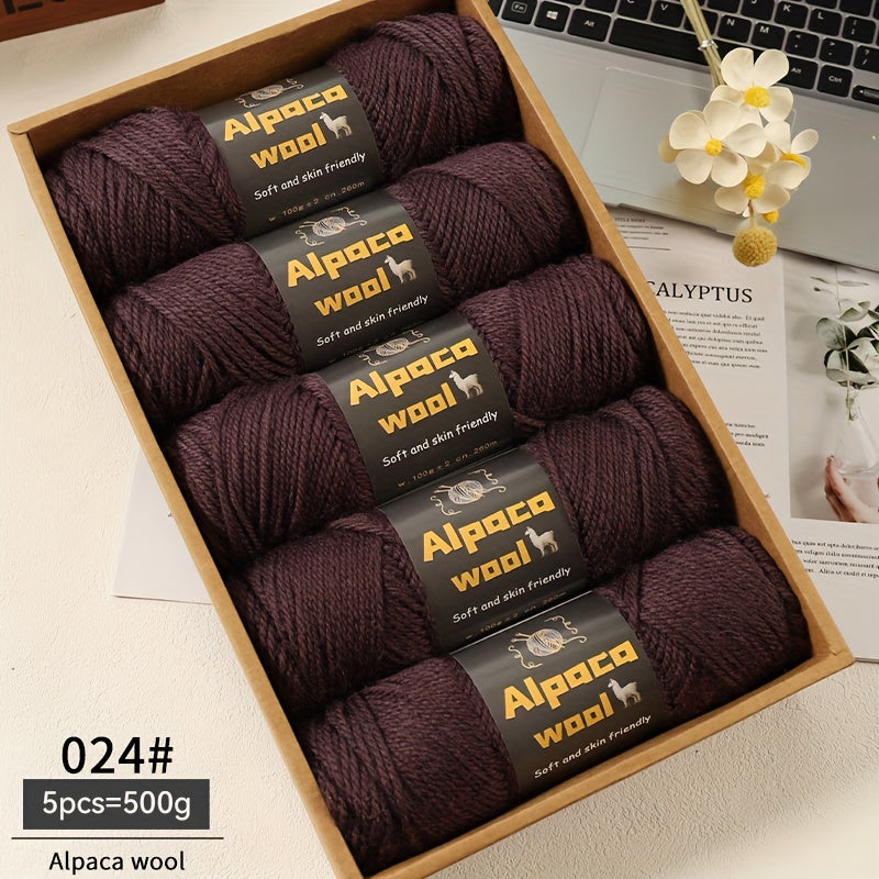 500G Alpaca Wool Yarn, 245 Thick Knitting Needles, Multi-Colored Kit for Autumn and Winter Fashion DIY Projects. Includes Yarn for Sweaters, Cardigans, Scarves, Hats, Gloves, Pants, and