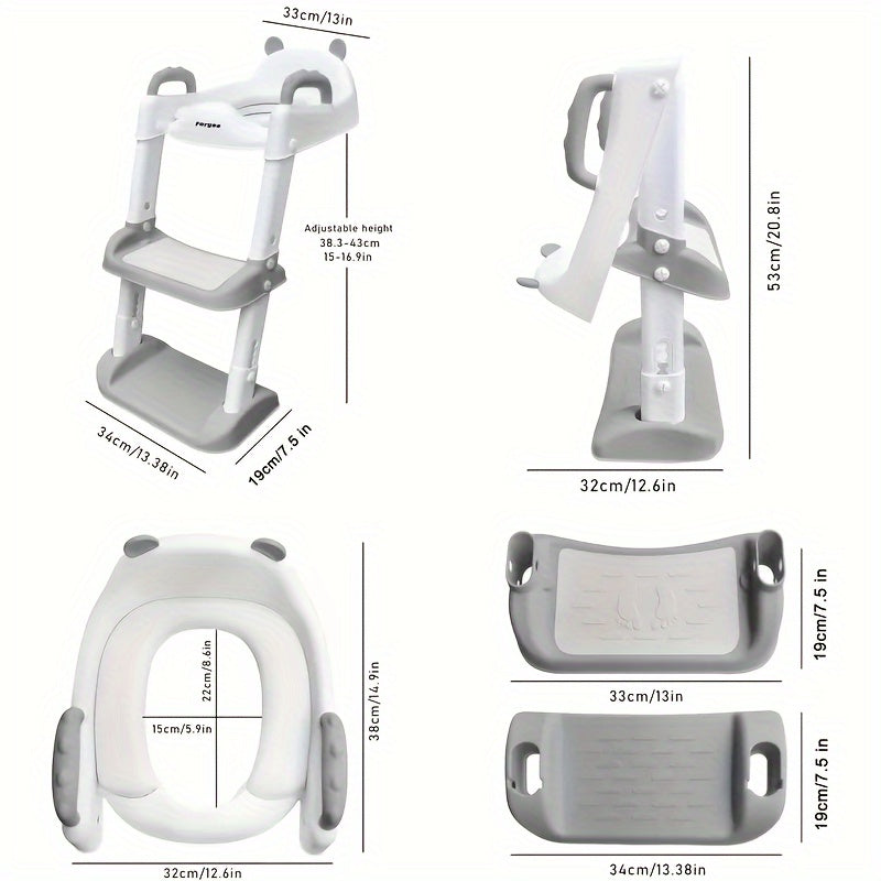 Toilet Training Ladder with Handrail for Kids, Foldable Children's Toilet Seat for Enhanced Safety and Comfort