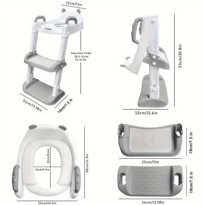 Toilet Training Ladder with Handrail for Kids, Foldable Children's Toilet Seat for Enhanced Safety and Comfort