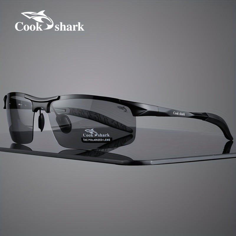 Cook Shark's new high-end polarized sunglasses offer UV protection for men who drive or fish.