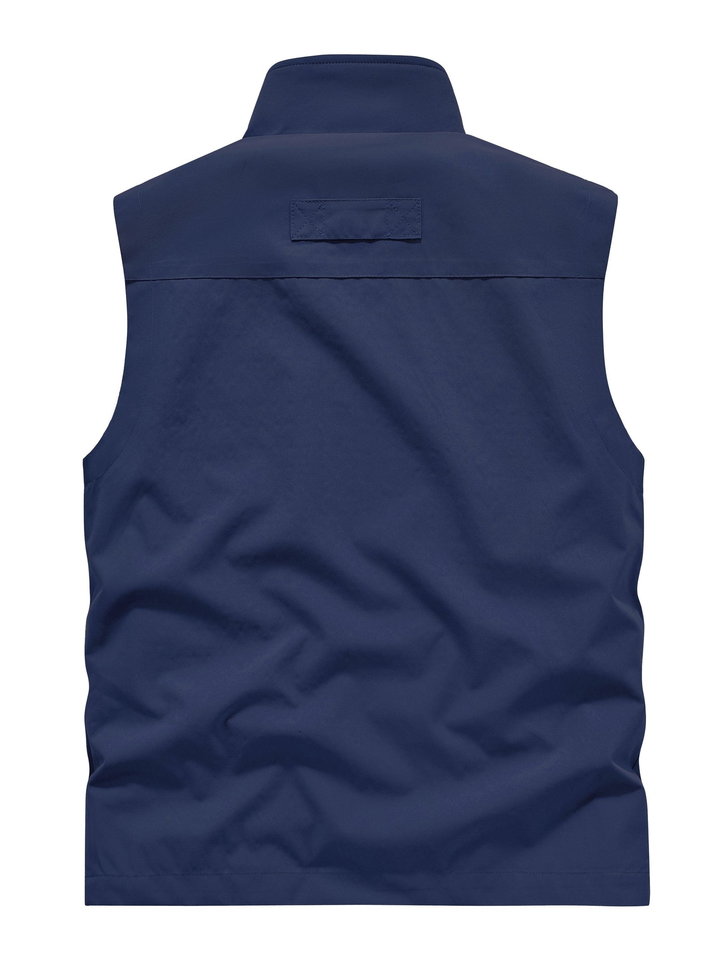 Men's Sleeveless Jacket with Zipper Pockets, Stand Neck Vest for Outdoor Activities.