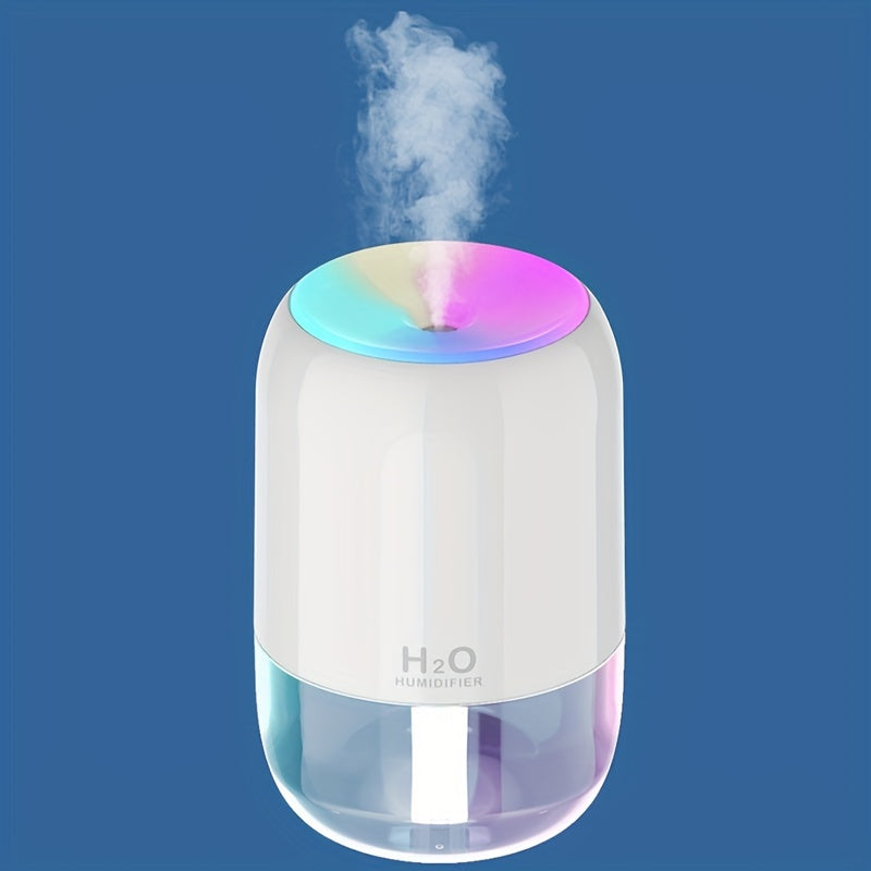 1pc Color Night Light Silent Humidifier, USB Portable Mini Office Desktop Car Humidifier with Scented Diffuser. Suitable for Skin Moisturizing, Hydrating. Auto Shut Off, 2 Spray Modes. Great Holiday Gift for Students.