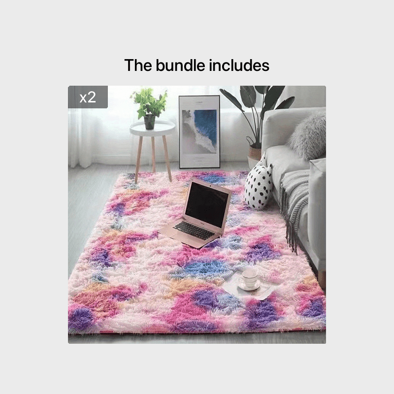 Soft, fluffy shag area rug perfect for living room or bedroom decor. This non-slip machine washable carpet adds luxury and coziness to any space.