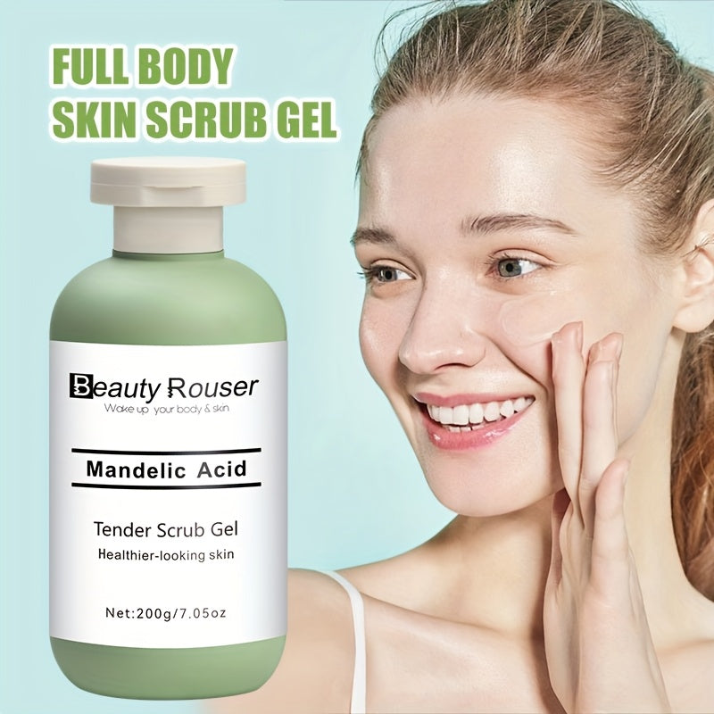 200g/7.05oz Beauty Rouser Mandelic Acid Scrub Gel - Alcohol-Free, Moisturizing with Aloe Vera & Rose, Deep Pore Cleansing for All Skin Types.