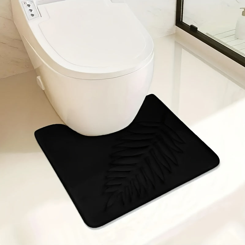 Quick-drying and highly absorbent, the AquaShield U-Shaped Bathroom Mat offers both comfort and functionality. Featuring an anti-slip design with PVC backing, this mat is machine washable and stain resistant. Made from durable polyester fiber with a